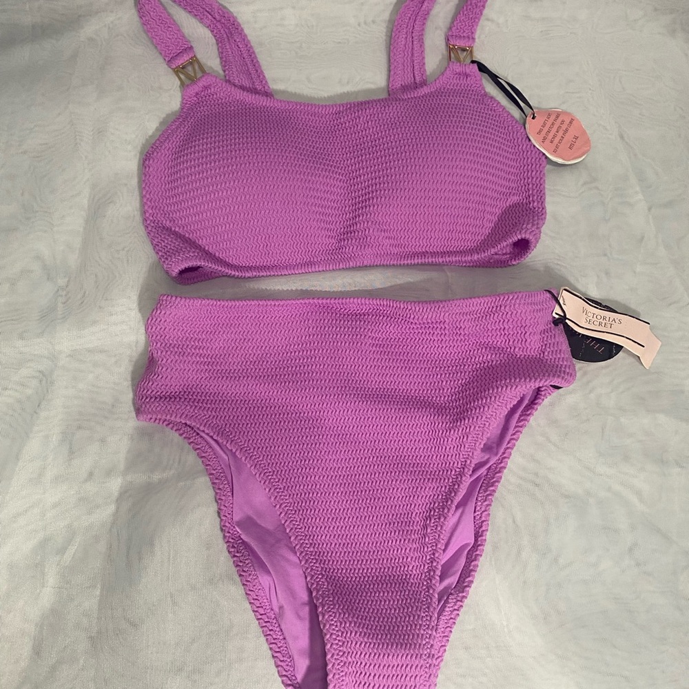 Victoria Secrey Pink Textured Bikini Set